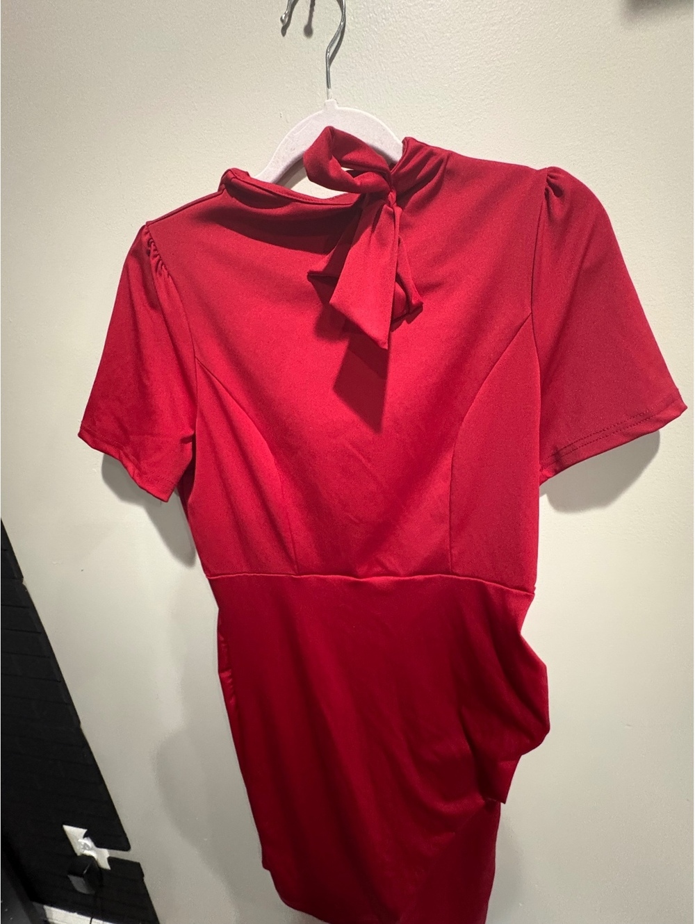 SHEIN Red Mock Neck Tie Dress Size M